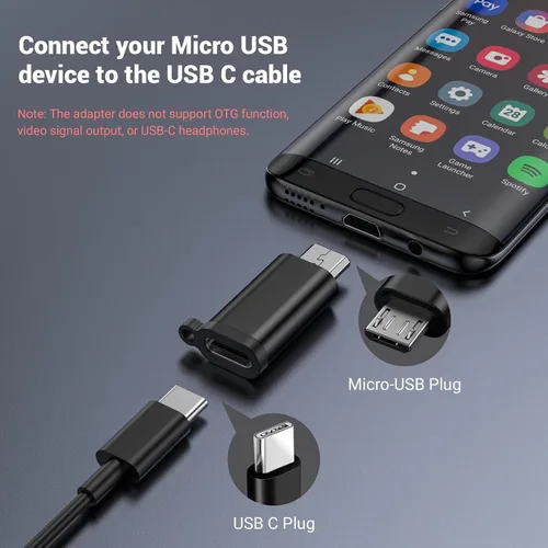 Vista 5 de Paquete de 2 mini adaptadores USB y 3 adaptadores micro USB, conector compatible con carga y sincronización de datos para receptor GPS/cámara