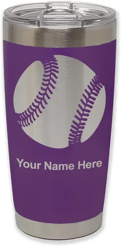 Vista 39 de LaserGram Vaso personalizado de 20 onzas, pelota de béisbol (verde camuflado)