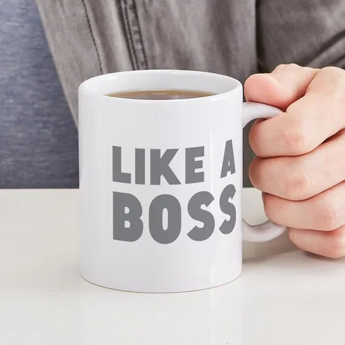 Vista 6 de CafePress – como un Boss Taza – El único Taza de café, taza de café, S, Blanco
