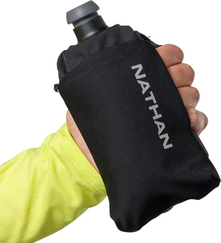 Vista 5 de Nathan SpeedDraw - 2 botellas de agua aisladas de mano para correr, aislamiento de doble pared, agarre ergonómico, tapa de válvula de explosión