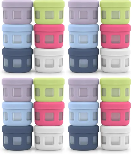 Vista 9 de Ello 4oz Reusable Plastic Condiment Containers with Lids, 6 Pack,Sugar Rush