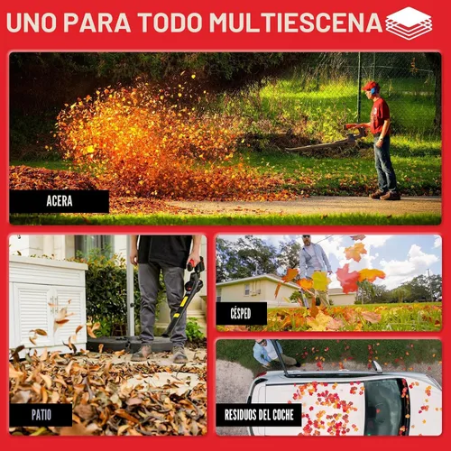 Vista 4 de MZK Soplador de hojas inalámbrico, soplador eléctrico de 20 V con batería para el cuidado del césped, soplador de hojas eléctrico ligero para soplar