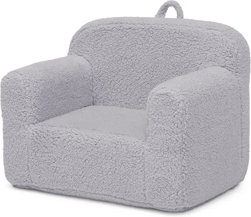 Vista 9 de Delta Children Cozee - Silla Sherpa para leer, con reposabrazos Disponibilidad de cojín, gris