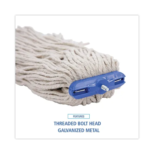 Vista 6 de Boardwalk BWK724CCT Cabeza de trapeador húmedo de algodón plano de corte de 24 oz. - Blanco (12/caja)