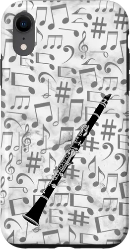 Vista 25 de Clarinet Phone Case - Music Notes - White Background Case for iPhone 17