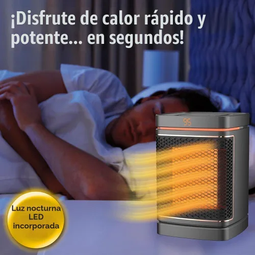 Vista 4 de Ontel Handy Heater - Calentador de espacio de núcleo de cobre de 1500 W Calentador de cerámica con termostato ajustable Pequeño calentador