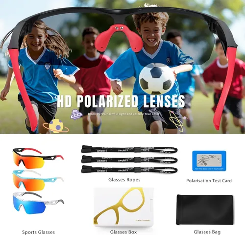 Vista 6 de Kids Sunglasses Youth Baseball Sunglasses for Boys Girls 3-12 Polarized Softball Sports Goggles UV Protection