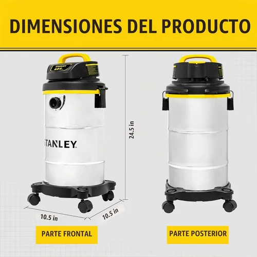 Vista 5 de Aspiradora Stanley 4 HP para uso en seco o mojado, SL18130, 116.00 volts