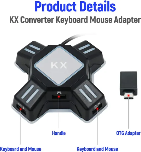 Vista 8 de Mcbazel KX - Adaptador convertidor de teclado y mouse para N-SwitchXbox OnePS4PS3