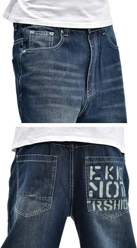 Vista 7 de Arlita pantalones vaqueros holgados para hombre con pierna recta