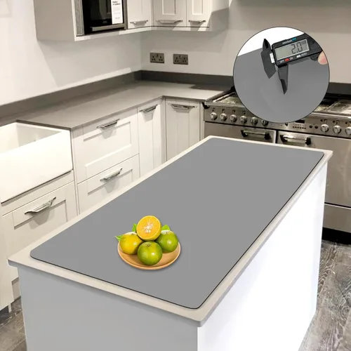 Vista 49 de Tapete de silicona súper grande, 120 x 24 pulgadas, tapete de silicona para encimera de cocina, tapete antideslizante resistente al calor, tapete