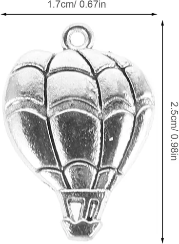Vista 9 de TENDYCOCO 10 dijes colgantes de globo de aire caliente, accesorios de fabricación de joyas de aleación para collares, pulseras, proyectos