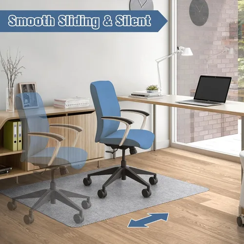 Vista 7 de Tapete de pana para suelo de madera dura, 55 x 35 pulgadas, tapete para silla de oficina, silla de escritorio, silla rodante, respaldo Pana Gris