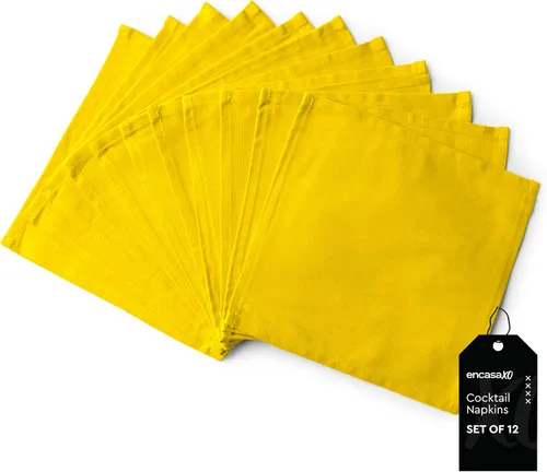 Vista 67 de Encasa XO Juego de 12 servilletas de tela de cóctel Servilletas de mesa de algodón puro Tamaño (9 x 9 pulgadas) B gris sólido Lavable a