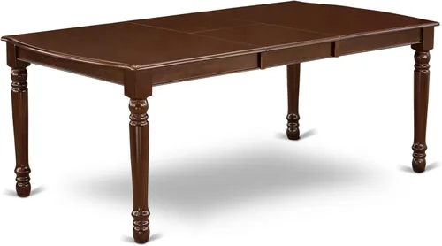 Vista 3 de East West Furniture DONO5-MAH-C - Juego de comedor de 5 piezas para 4 personas, incluye una mesa de comedor rectangular con hojas de mariposa y 4