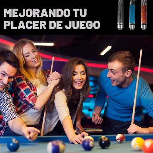Vista 7 de Banly Tacos de Billar - Tacos de 58" de madera de arce canadiense con punta de 12.5mm de baja deflexión, palo de billar para control de precisión