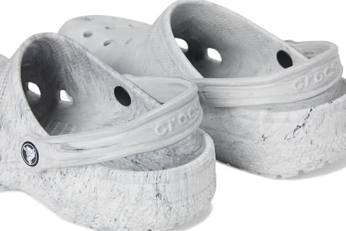 Vista 6 de Crocs Zuecos clásicos unisex para adultos con teñido anudado marmoleado, Remolino gris, 15, mujer/13, hombre