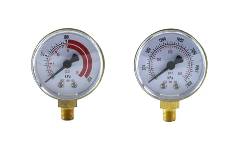 Vista 5 de Manómetro de alta presión para regulador de propano 0-400 psi - 2 pulgadas para reguladores LDB