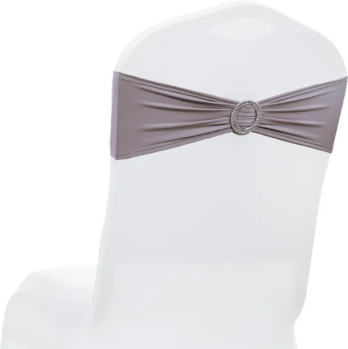 Vista 30 de MDS® Paquete de 10 bandas de elastano para silla con hebilla deslizante para decoración de bodas y eventos, bandas elásticas reutilizables