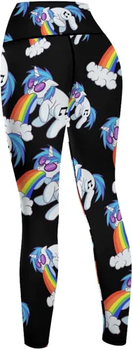 Vista 7 de Rainbow Vomiting Unicorn Workout Leggings for Women High Waisted Tummy Control Yoga Pants