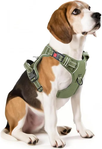Vista 35 de Timos Arnés para perro de tamaño pequeño, arnés sin tirones para mascotas con cuello a presión bloqueable, chaleco reflectante para perro, sin