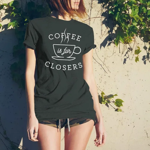 Vista 5 de UGP Campus Apparel Coffee is for Closers - Camiseta divertida con cita de película