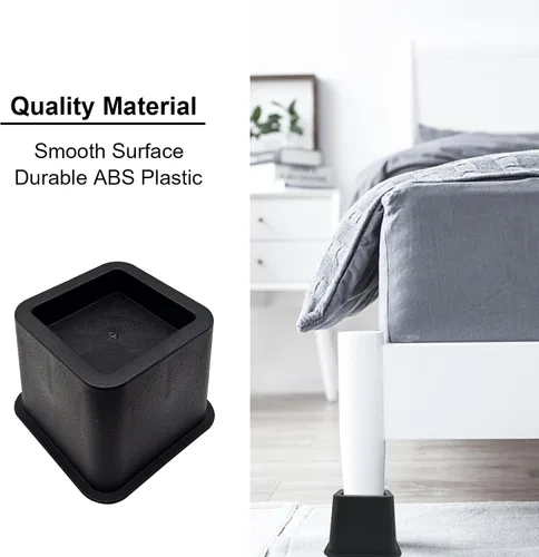 Vista 5 de Paquete de 4 elevadores de muebles de cama, elevadores de cama resistentes de 3.1 pulgadas con almohadillas de espuma antideslizantes para cama