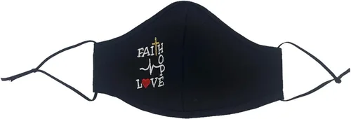 Vista 7 de Máscara facial, Pink Princess 100 % algodón, hecha en Estados Unidos, unisex, para niño Negro (Black Cross)