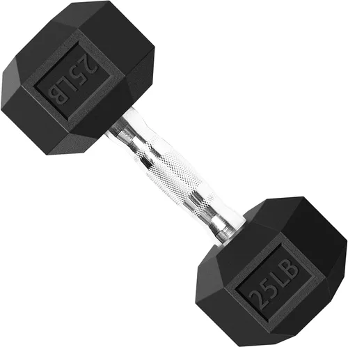 Vista 11 de Balelinko Rubber Grip Encased Dumbbell Cast Iron Weight with Anti-Slip Handle Dumbbell -Strength Training Equipment - Home Gym Accessories - Full