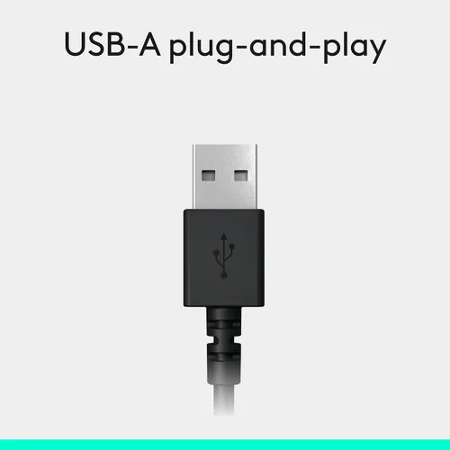 Vista 5 de Logitech H390 Auriculares con cable con micrófono, auriculares USB-A con micrófono para PC, micrófono con cancelación de ruido para reuniones
