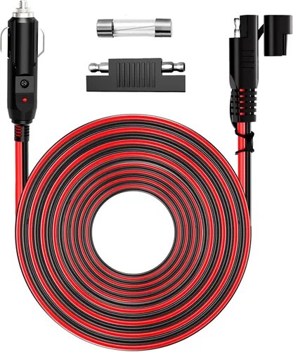 Vista 8 de Conector SAE de 12 V/24 V a enchufe de encendedor de cigarrillos de 12 V, 6 pies, adaptador de enchufe de encendedor de cigarrillos de automóvil