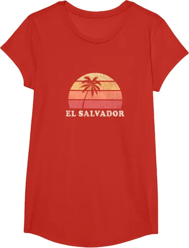 Vista 56 de El Salvador Vintage 70s Retro Throwback Design Camiseta, Azul