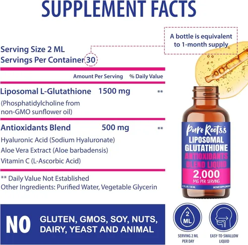Vista 7 de Suplemento líquido de glutatión liposomal con vitamina C