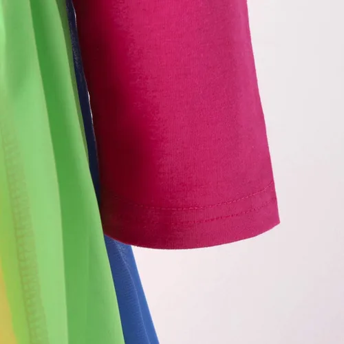 Vista 6 de Vestido de princesa para niños y niñas de 1 a 5 años de edad con empalme de arcoíris