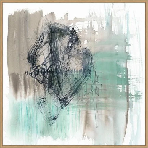 Vista 20 de Amanti Art Framed Canvas Wall Art 16x16 Scribble Scrabble II by Jennifer Goldberger, Framed Wall Art Canvas, Abstract Artwork, Traditional Decor