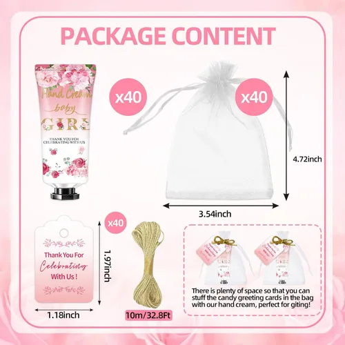 Vista 7 de Regalos multiusos para fiestas de baby shower, paquete de 40 juegos de crema de manos, regalos de boda y agradecimiento para invitados