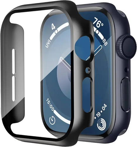 Vista 12 de Smiling - Funda compatible con Apple Watch Series 3 y Series 2 de 1.496 pulgadas con protector de pantalla de vidrio templado integrado - Funda