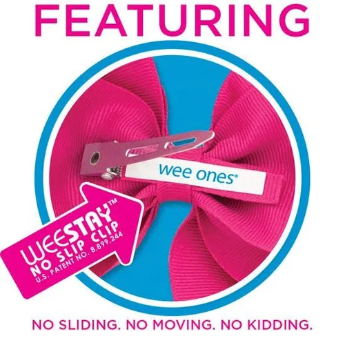 Vista 4 de Wee Ones Lazos para el cabello con purpurina para niñas, extra pequeños, color plateado