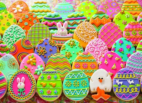 Vista 3 de Cobble Hill - Rompecabezas de 1000 piezas, huevos de Pascua, póster de muestra incluido