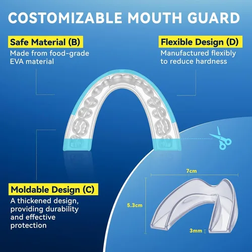 Vista 4 de Protector Bucal para Morder los Dientes por la Noche: Protector Dental Moldeable para Dormir - Protección Nocturna para los Dientes (4 Unidades)