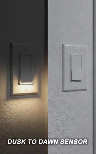 Vista 8 de Paquete de 4 interruptores de luz nocturna de un sólo polo.