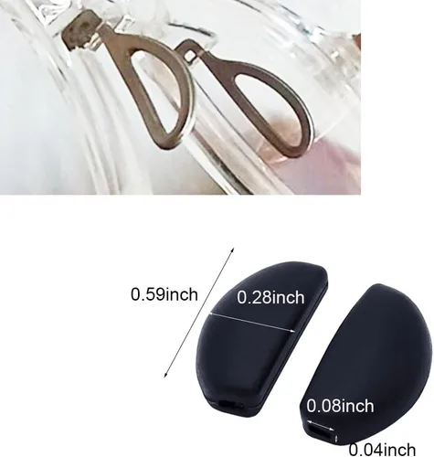 Vista 2 de Eyeglass Nose Pads 3Pairs Pieces Replacement Push Slide Slip in Silicone Nosepads for Eye Glasses Sunglasses Eyeglass Nose Pads 3Pairs Pieces