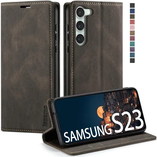 Vista 35 de japezop Compatible con Samsung Galaxy S23 5G - Funda tipo cartera con bloqueo RFID, tarjetero y función atril magnético, funda de piel con tapa