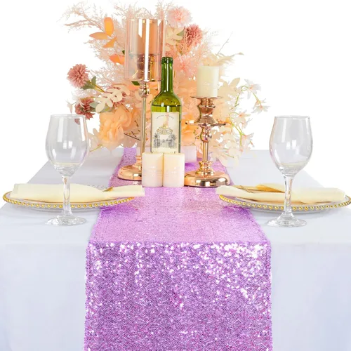 Vista 29 de ShinyBeauty - Camino de mesa rectangular con lentejuelas negras, de 12 x 72 pulgadas, para bodas, fiestas, decoración (12x72 pulgadas) (Negro)
