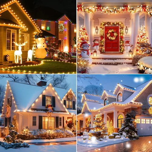 Vista 6 de Cadena de luces LED C9 de Navidad, 66 pies con 100 luces LED impermeables en forma de fresa, cadena de luces con enchufe extensible de cable verde