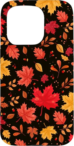 Vista 14 de iPhone 11 Pro Halloween Pattern Fall Leaves Pattern - Funda de la temporada de otoño