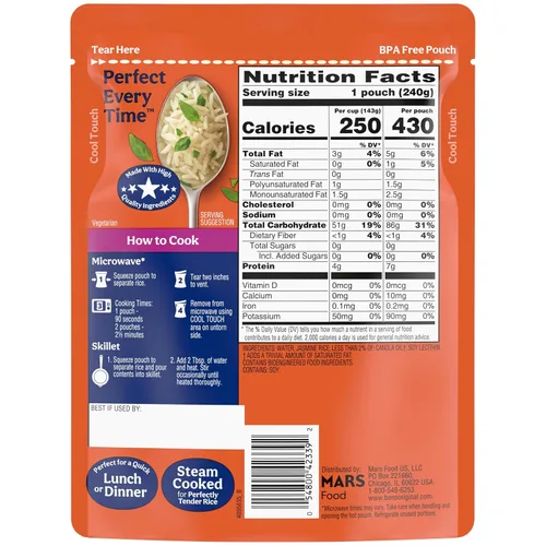 Vista 2 de BEN'S ORIGINAL Arroz Jazmín Listo para Comer, Arroz Fácil para la Cena, Bolsa de 8.5 oz (Paquete de 12)