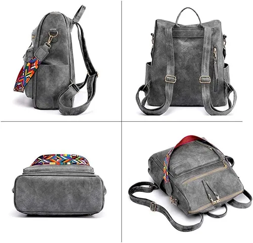 Vista 2 de Bolso de viaje de la moda de las mujeres bolso del diseñador multiusos bolso de las señoras Satchel PU cuero bolsos de hombro gris