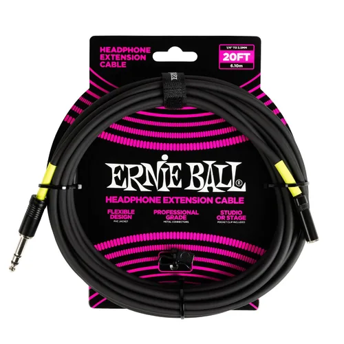 Vista 4 de Ernie Ball Cable de extensión de auriculares 1/4 a 0.138 in 10ft - Negro