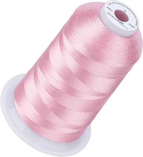 Vista 24 de Simthread 5500 yardas de hilo de bordar, 5000M de alto rendimiento 40WT 100% hilo de poliéster – 170+ colores vívidos, clasificado de alta velocidad